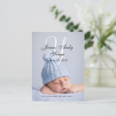 Baby Birth Announcement Foto Postkarten (Stehend Vorderseite)