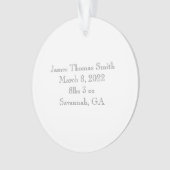Baby Birth Announcement FOTO Unisex Schwarz-weiß Ornament (Vorderseite)