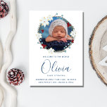 Baby Birth Announcement Foto Weihnachten<br><div class="desc">Es ist nicht besser, die Ankunft Ihres wertvollen Kindes zu feiern, als während der bezaubernden Ferienzeit. Unsere "Welcome to the World" Baby Birth Announcement Foto Christmas Holiday Card verbindet die Wärme der Saison mit der Freude, Ihre Kleine Familie und Freunden vorzustellen. Mit einem runden Foto, das mit einem Weihnachtskreidedesign und...</div>