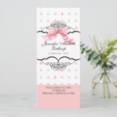 Baby Birth Announcement - French Bow Dot Swirl Ankündigung (Stehend Vorderseite)