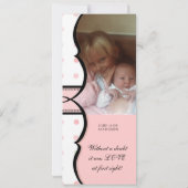 Baby Birth Announcement - French Bow Dot Swirl Ankündigung (Rückseite)