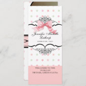 Baby Birth Announcement - French Bow Dot Swirl Ankündigung (Vorne/Hinten)