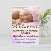 Baby Birth Announcement Girl or Boy Anpassen Ankündigung (Stehend Vorderseite)