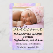 Baby Birth Announcement Girl or Boy Anpassen Ankündigung (Vorne/Hinten)