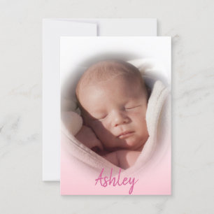 Baby Birth Announcement Girl Pink FOTO Ankündigung