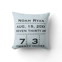 Baby Birth Announcement Pillow (blau)