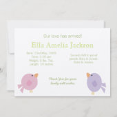 Baby Birth Foto Ankündigung Birds & Rainbow (Rückseite)