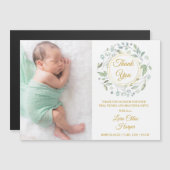 Baby Birth Foto Greenerity Gold Vielen Dank Magnetkarte (Vorne/Hinten)