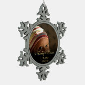Baby Birth Foto Keepake Schneeflocken Zinn-Ornament (Links)