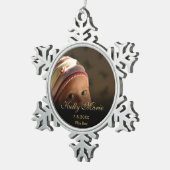 Baby Birth Foto Keepake Schneeflocken Zinn-Ornament (Rechts)