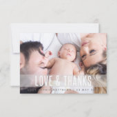 Baby Birth Modern Foto von Family Cute Stylish Fun Dankeskarte (Vorderseite)