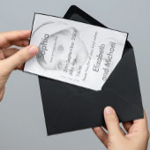 Baby Birth Niedliches Foto Schwarz-weiß Modernes D Einladung