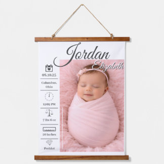 Baby Birth Photo Wandteppich Mit Holzrahmen