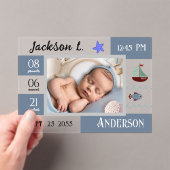 Baby Birth Statistics One Foto Ankündigung (Insitu (Handheld))