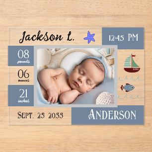 Baby Birth Statistics One Foto Ankündigung