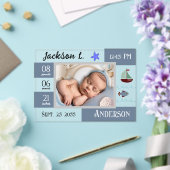 Baby Birth Statistics One Foto Ankündigung (In Situ (Hochzeit))