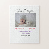 Baby birth stats add name place date keepsake memo puzzle (Vertikal)