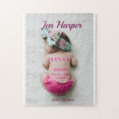 Baby birth stats add name place date keepsake memo puzzle (Vertikal)