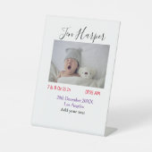 Baby birth stats add name place date keepsake memo sockelschild (Vorderseite)