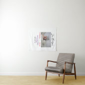 Baby birth stats add name place date keepsake memo wandteppich (Beispiel (Horizontal))