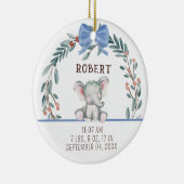 Baby Birth Stats Animal Baby First Christmas Keramik Ornament (Rechts)