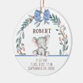 Baby Birth Stats Animal Baby First Christmas Keramik Ornament (Links)