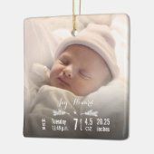 Baby Birth Stats Birth Record Christmas Foto Keramikornament (Links)
