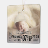 Baby Birth Stats Birth Record Christmas Foto Keramikornament (Links)