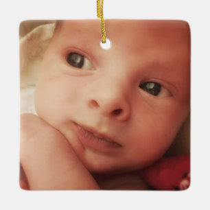 Baby Birth Stats Birth Record Christmas Foto Keramikornament