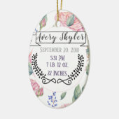 Baby Birth Stats Birth Record Christmas Photo Keramik Ornament (Links)