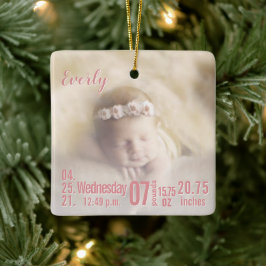 Baby Birth Stats Birth Record Weihnachtsgebäck Fot Keramikornament
