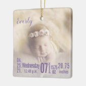 Baby Birth Stats Birth Record Weihnachtsgebäck Fot Keramikornament (Links)