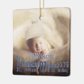 Baby Birth Stats Birth Record Weihnachtsgebäck Fot Keramikornament (Links)