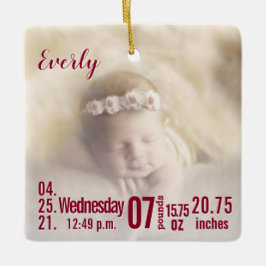 Baby Birth Stats Birth Record Weihnachtsgebäck Fot Keramikornament