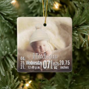 Baby Birth Stats Birth Record Weihnachtsgebäck Fot Keramikornament