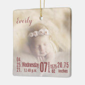 Baby Birth Stats Birth Record Weihnachtsgebäck Fot Keramikornament (Links)