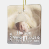 Baby Birth Stats Birth Record Weihnachtsgebäck Fot Keramikornament (Links)