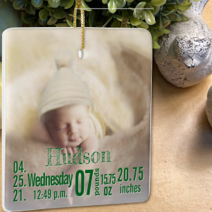Baby Birth Stats Birth Record Weihnachtsgebäck Fot Keramikornament