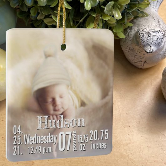 Baby Birth Stats Birth Record Weihnachtsgebäck Fot Keramikornament