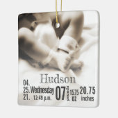 Baby Birth Stats Birth Record Weihnachtsgebäck Fot Keramikornament (Links)