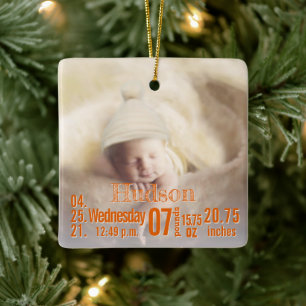 Baby Birth Stats Birth Record Weihnachtsgebäck Fot Keramikornament