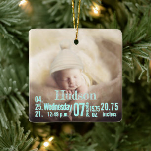 Baby Birth Stats Birth Record Weihnachtsgebäck Fot Keramikornament
