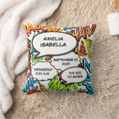 Baby Birth Stats Comic Buch Pop Kissen (Decke)