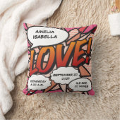 Baby Birth Stats Comic Buch Pop Kissen (Decke)