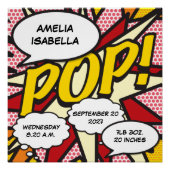 Baby Birth Stats Comic Buch Pop Poster (Vorderseite)