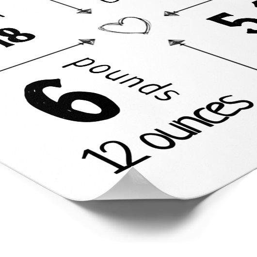 Baby Birth Stats Custom Wall Print Poster - Pfeile (Ecke)