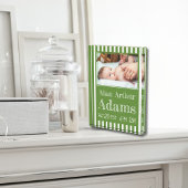 Baby Birth Stats Foto Block | Grüne Streifen