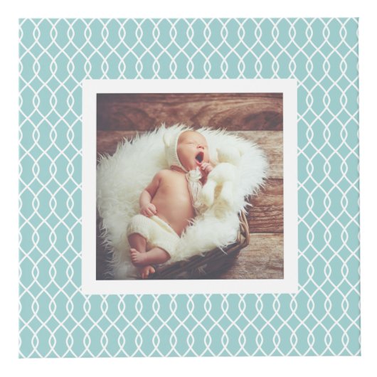 Baby Birth Stats Foto Cube | Aqua Würfel (Vorderseite)