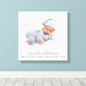 Baby Birth Stats Foto Maske Neugeborene Keepake Leinwanddruck (Insitu (Holzboden))