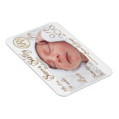 Baby Birth Stats & Foto Monogram Custom Keepake Magnet (Rechte Seite)
